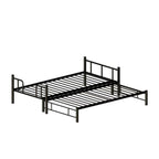 Twin Size Metal Pull-Out Bunk Bed with Guardrail and Built-In Ladder