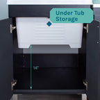 Tehila Black Vanity Cabinet and White Utility Sink with Black Finish High-Arc Pull-Down Faucet