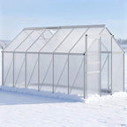 [06X12FT] Heavy-Duty Aluminum Walk-In Greenhouse With Rooftop Vent And Sliding Door (SAK69048)