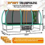 [10X16FT] Large Outdoor Rectangular Trampoline With Netting (SAK83017)