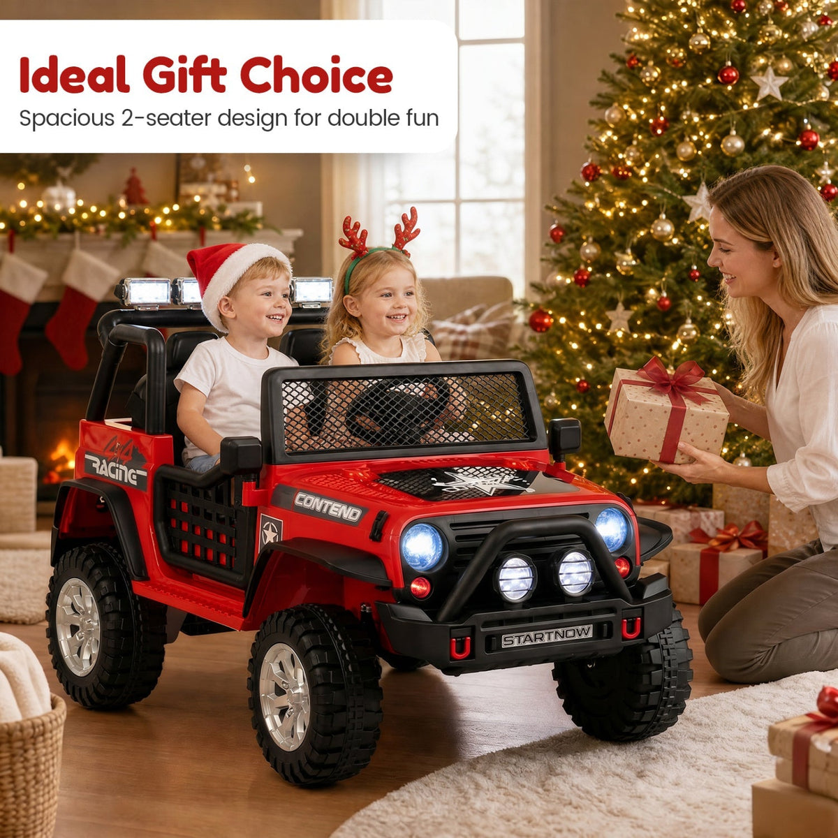 12V Electric Kids Ride On Car 2-Seater with Remote Control