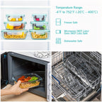 16-Piece Glass Food Storage Containers with Lids – Durable Set