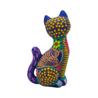 Alebrije Sitting Cat Statue | Hand-Painted Artwork