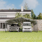 [20X30FT] Alora Heavy-Duty Wind-Resistant Steel Roof Carport With Triangular Frame (SAK94812)