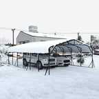 [20X30FT] Alora Heavy-Duty Wind-Resistant Steel Roof Carport With Triangular Frame (SAK94812)