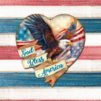 God Bless America Patriotic Eagle Heart Decorative Holiday Door Decor by G. DeBrekht - American Christmas Decor - 8652789H