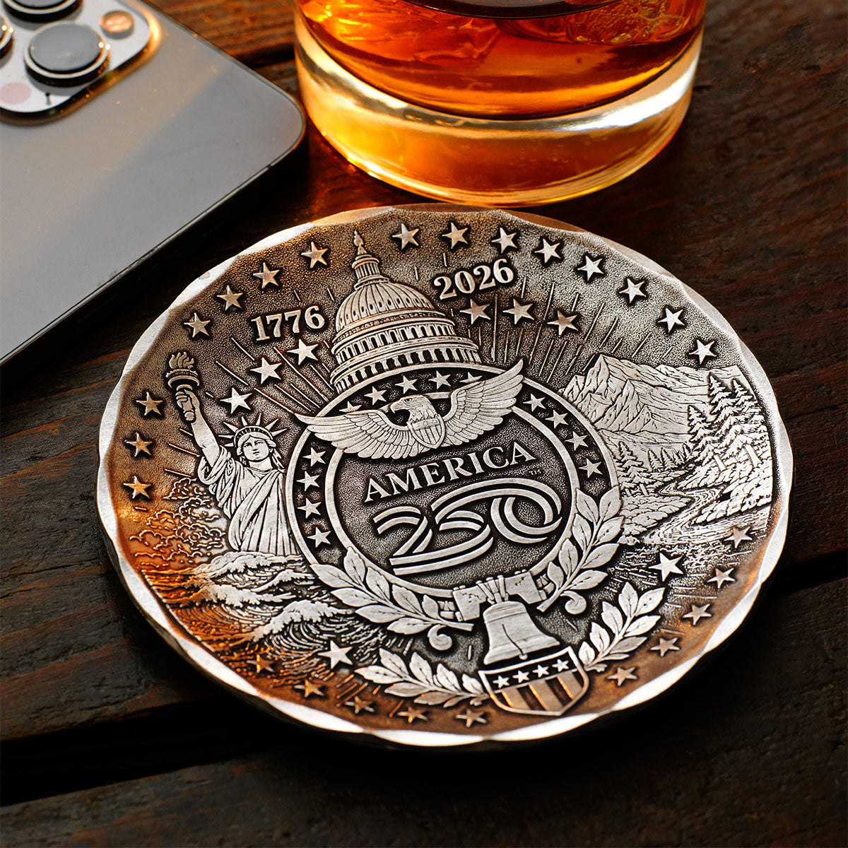America250 Sea to Shining Sea 4-piece Coaster Set