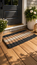 Black, Brown & Tan 5-Stripe Lobster Rope Doormat