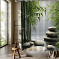 Stone Shower Curtain Quiet Bathroom Decorative Partition