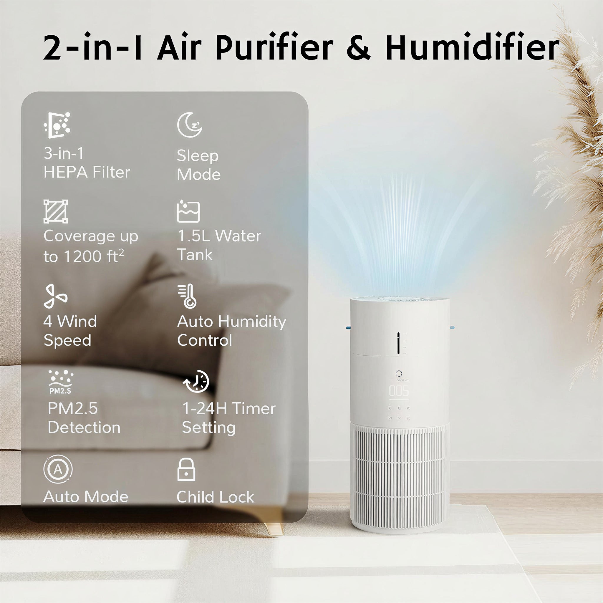 Ethereal Rain AEH300 Air Purifier & Humidifier Combo - European version