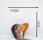 Hand-Blown Art Glass Elephant Sculpture (Amber Millefiori)
