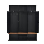 Entryway Hall Tree With Bench, 3 Top Cubbies & Bottom Storage Space