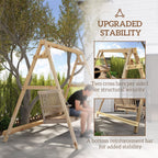 770lbs Porch Swing Frame, Heavy Duty A-Frame Hanging Chair Stand Only with Reinforced Bars for Porch, Garden, Backyard
