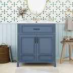 Bathroom Vanity With Sink Storage Cabinet - Blue