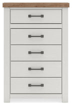 Savonport - Five Drawer Chest - White / Brown