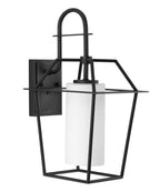 Chilton 1-Light 18"h Large Outdoor Wall Lantern Etched Opal Glass Textured Black Finish by Progress