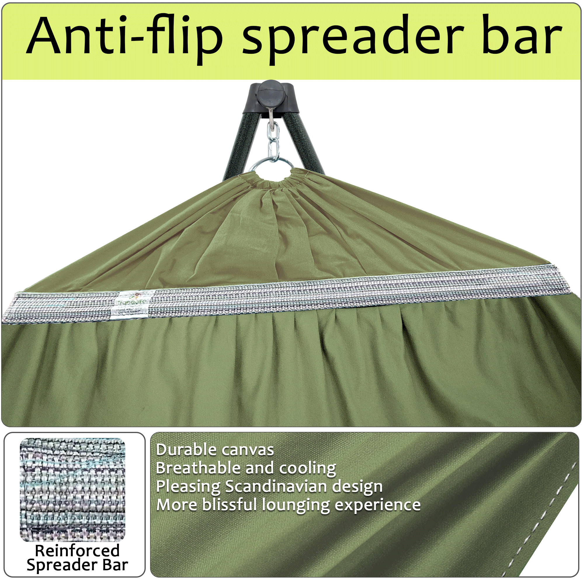 Tranquillo Universal Canvas Hammock Medium Size for Ultimate Comfort and Style