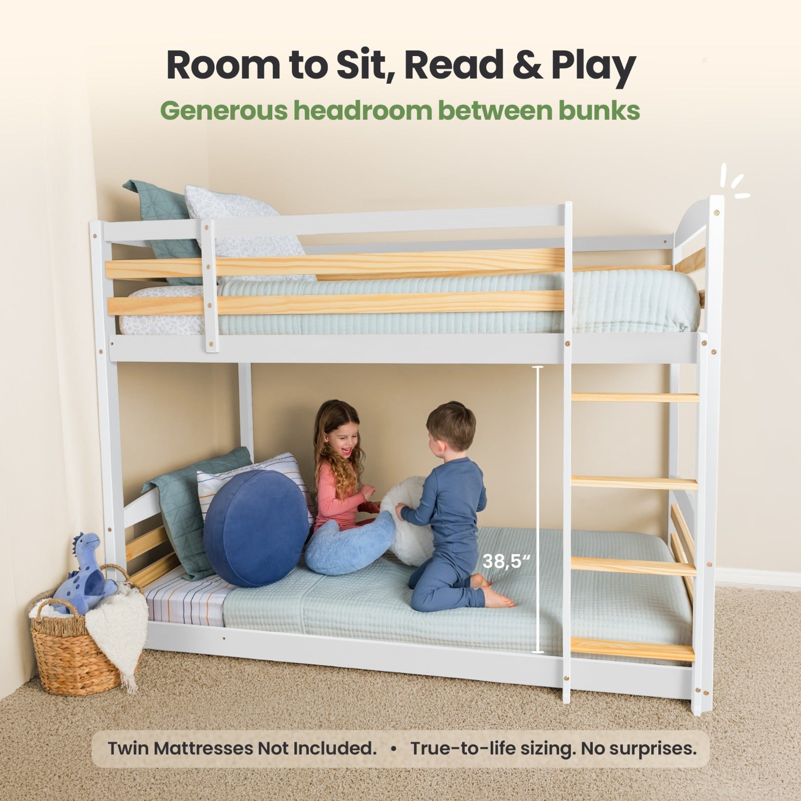 Solid Wood Kids Bunk Bed