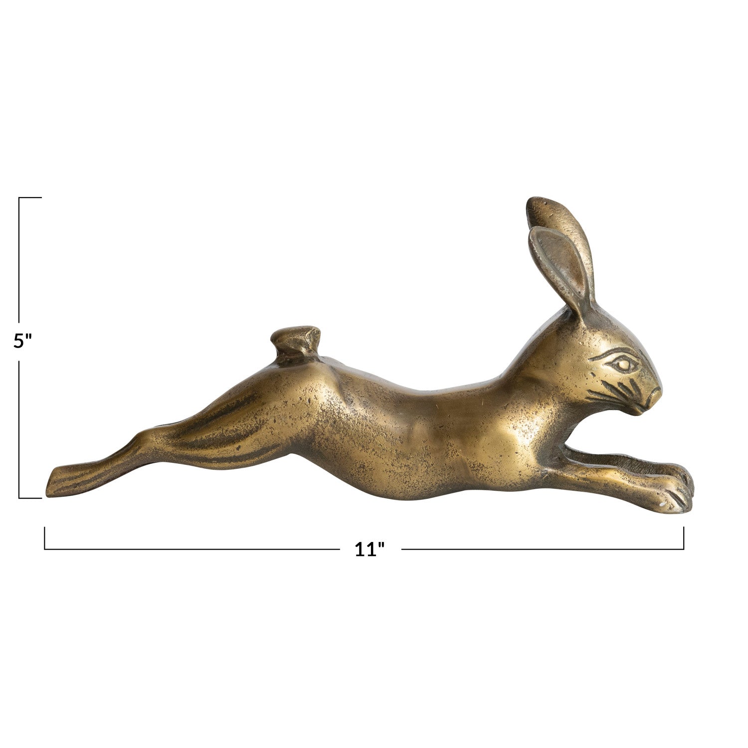 Antique Brass Finish Aluminum Rabbit Figurine