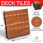 Solid Wood Deck Tiles 6 Slat Set 9