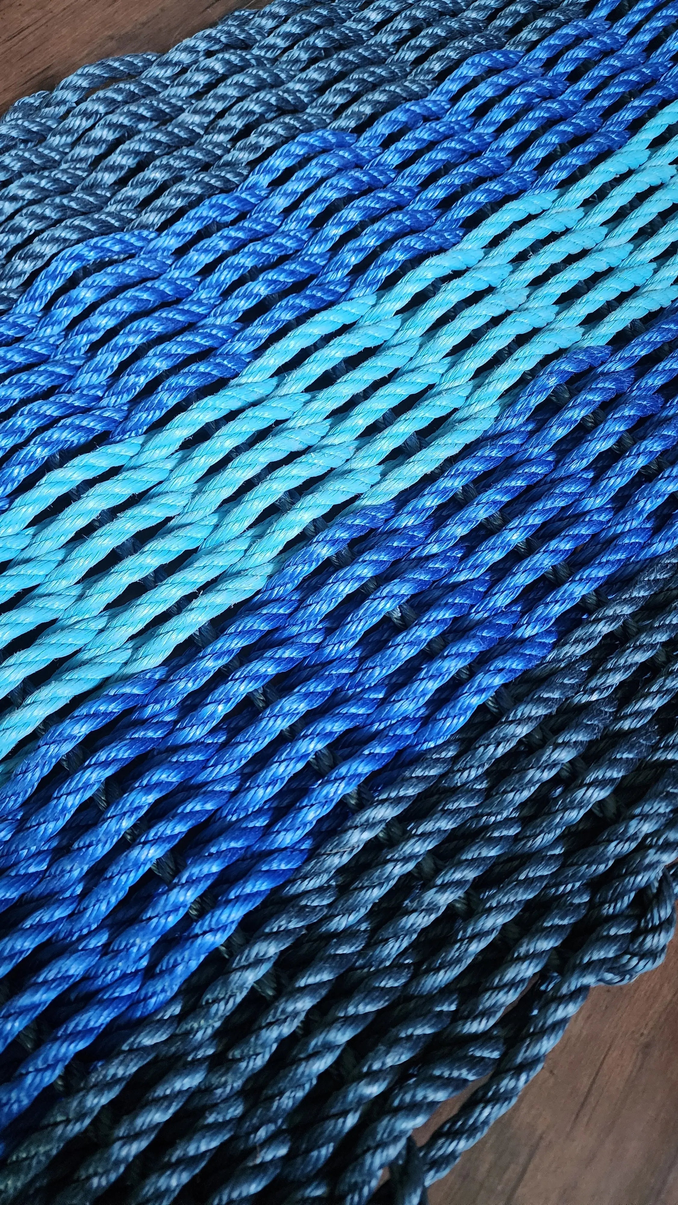 Navy Blue, Blue & Light Blue 5-Stripe Lobster Rope Doormat
