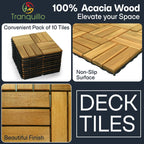 Solid Wood Deck Tiles Set 10