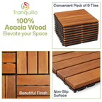Solid Wood Deck Tiles 6 Slat Set 9