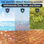 Solid Wood Deck Tiles Set 10
