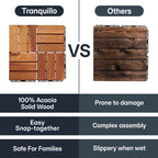 Solid Wood Deck Tiles Set 10