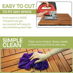 Solid Wood Deck Tiles 6 Slat Set 9