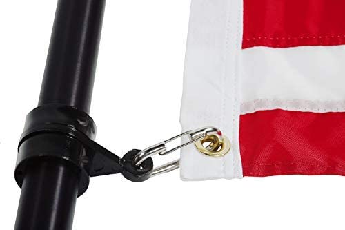 2.5' x 4' American Flag Set – 6' Black Aluminum Spinning Pole & Mounting Bracket | 100% Made in USA