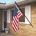 2.5' x 4' American Flag Set – 6' Black Aluminum Spinning Pole & Mounting Bracket | 100% Made in USA