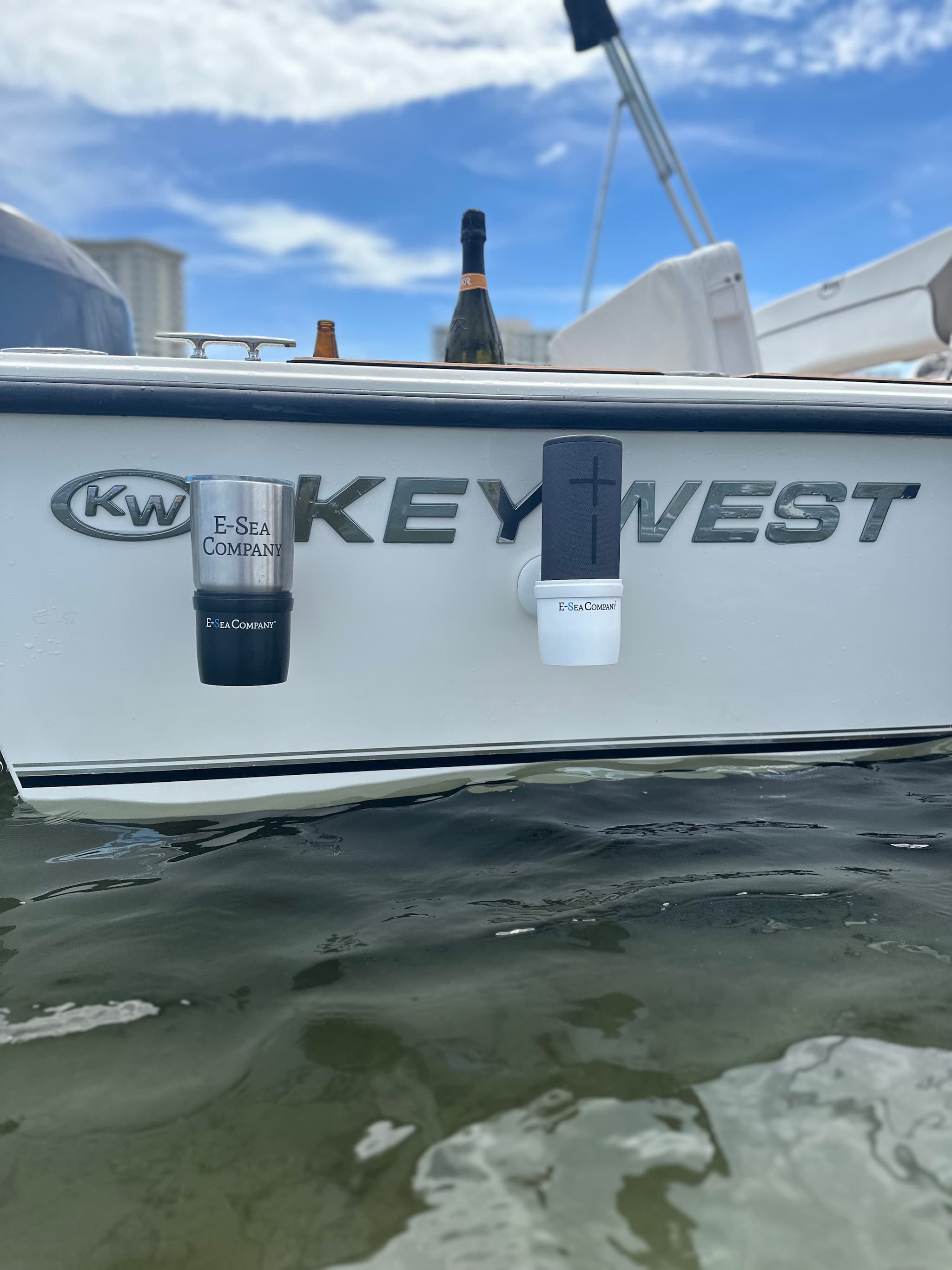 E-Sea Cup Adjustable-Suction Mounted Adjustable Angle Cup Holder-White