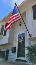 2.5' x 4' American Flag Set – 6' Black Aluminum Spinning Pole & Mounting Bracket | 100% Made in USA
