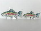 Chasing Rainbows Trout Fish Acrylic Tabletop Art