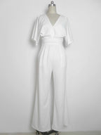 Dress Jumpsuit Explosive Deep V High Waist Wide Leg Trousers