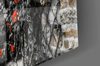 Red Roses Over Gray Stone Alley Glass Wall Art