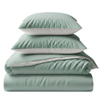 Two-Tone Bamboo Duvet Cover + 2 Shams Set