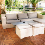 Solid Wood Deck Tiles 6 Slat Set 9