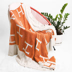 H Patterned Reversible Throw Blanket Jewelry