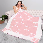 H Patterned Reversible Throw Blanket Jewelry