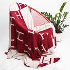 H Patterned Reversible Throw Blanket Jewelry