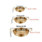 Stainless Steel Cookware Saucepan Dry Pots with Handle Home Cooking Paella Pan Seafood Rice Pot Picnic Snack Plates