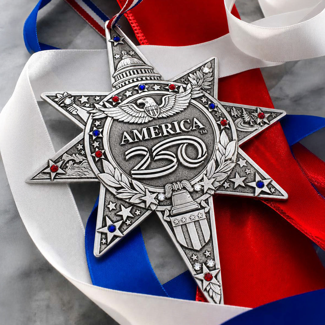 America250 Sea to Shining Sea Commemorative Ornament (Aluminum and Crystals)