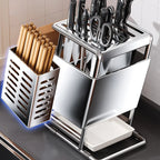 Stainless Steel Kitchen Knife Holder Multifunctional Knife Storage Organizer Cutlery Rack Pot Lid Rack Cutting Board Racks
