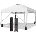 Ainfox 8ft x 8ft Pop Up Canopy Beach Tent with 4 Removable Clear PVC Sidewalls for Events, Parties, Camping