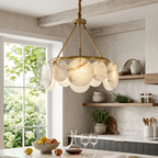 Alba Natural Alabaster Disc Chandelier