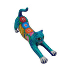 Alebrije Stretching Cat Figurine | Colorful Mexican Art