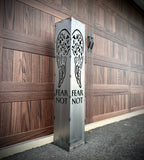 Angel Wing Solar Luminary Pillar - Steel