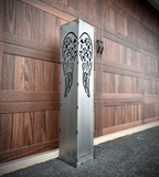 Angel Wing Solar Luminary Pillar - Steel